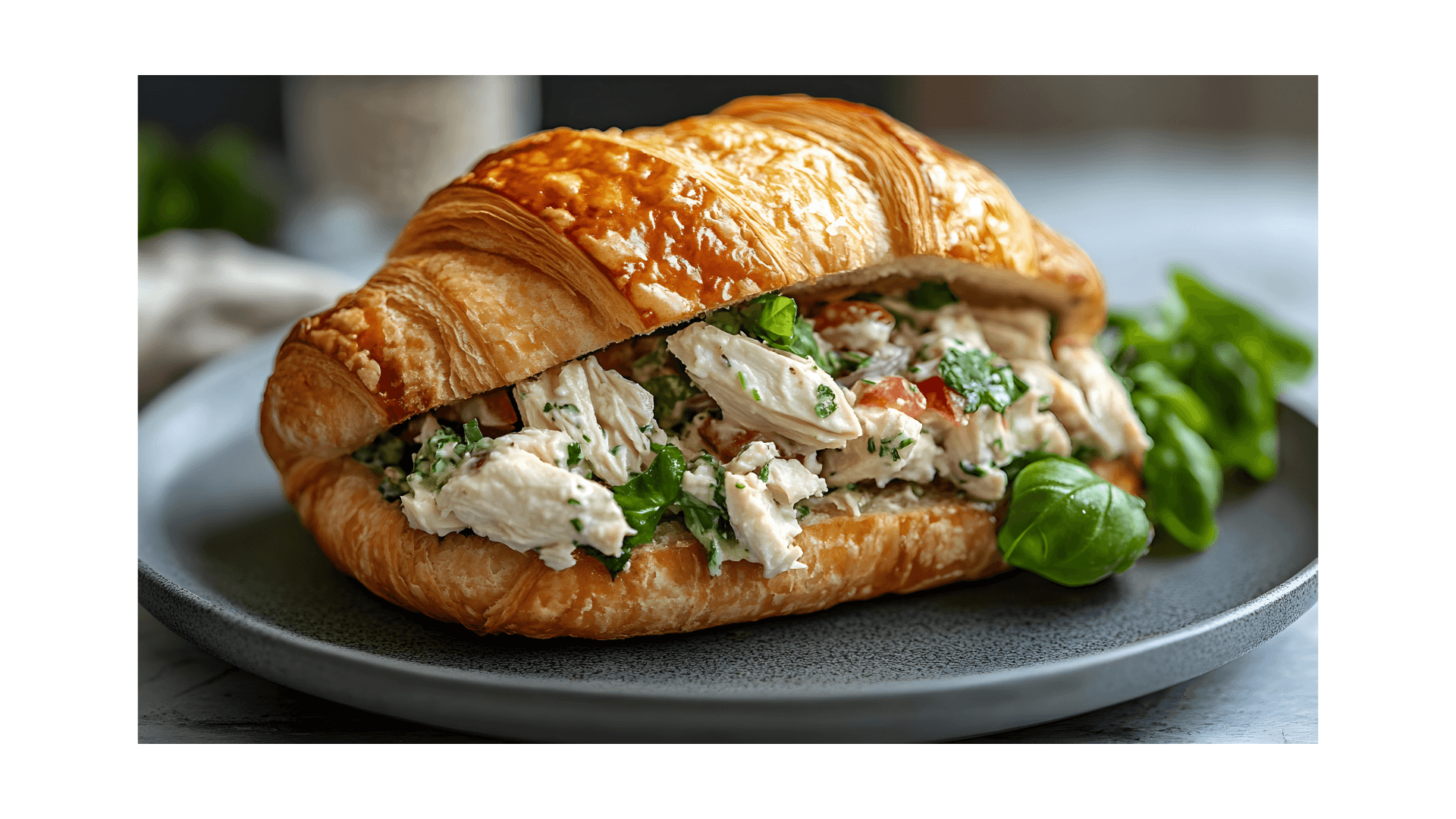 Croissant with Chicken Salad and Bacon