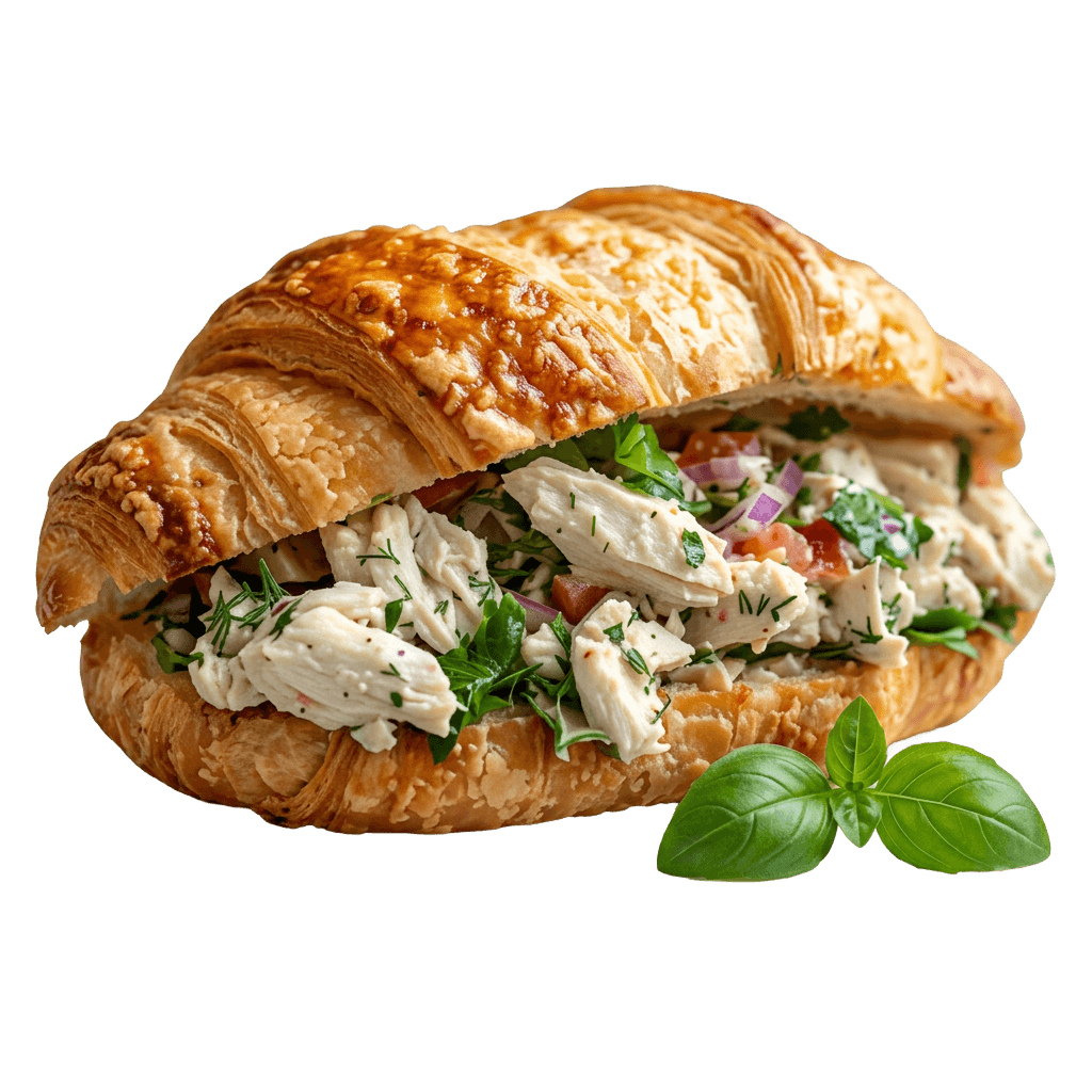 Croissant with Chicken Salad and Bacon